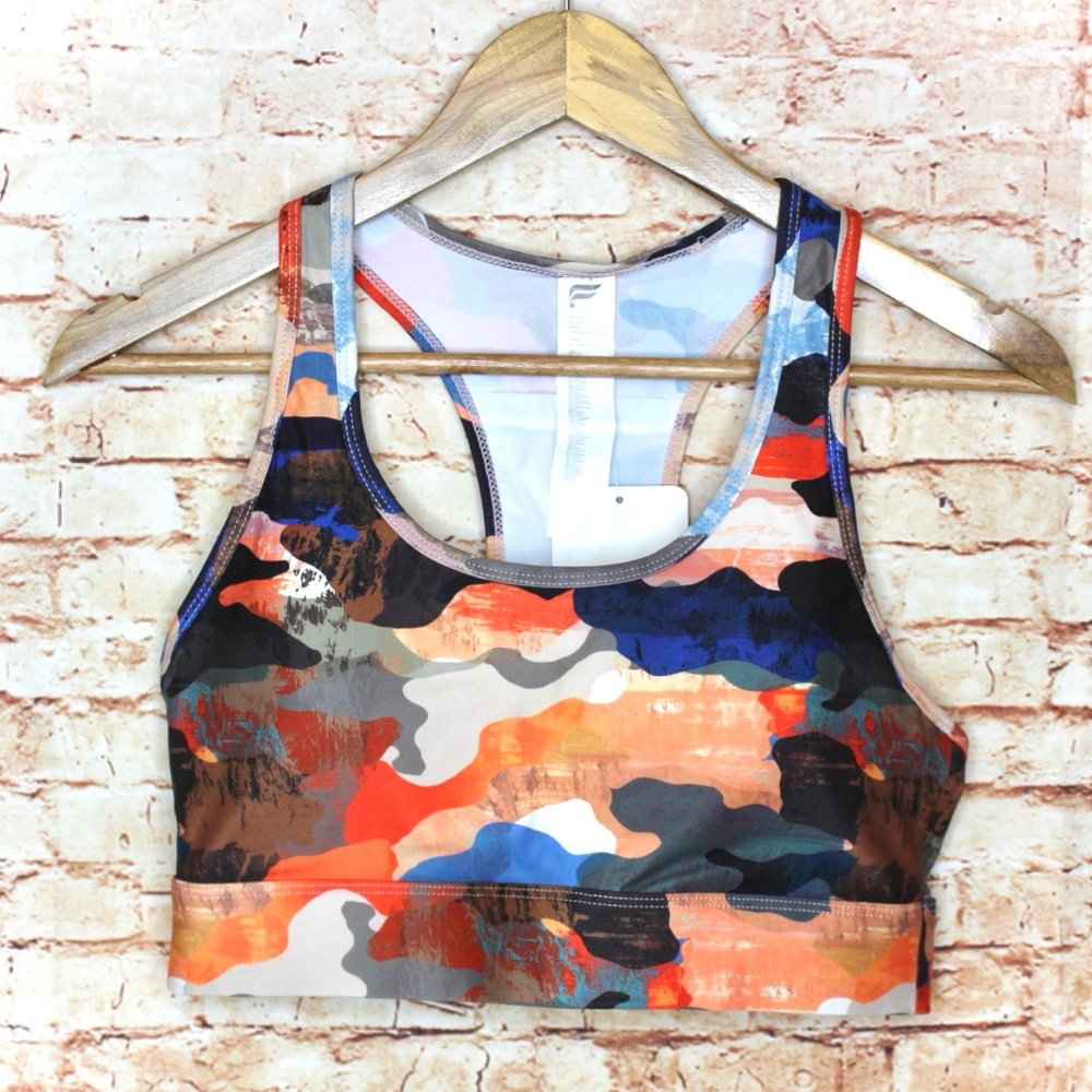 Fabletics | Medium Support Racerback Sports Bra Multi Camouflage